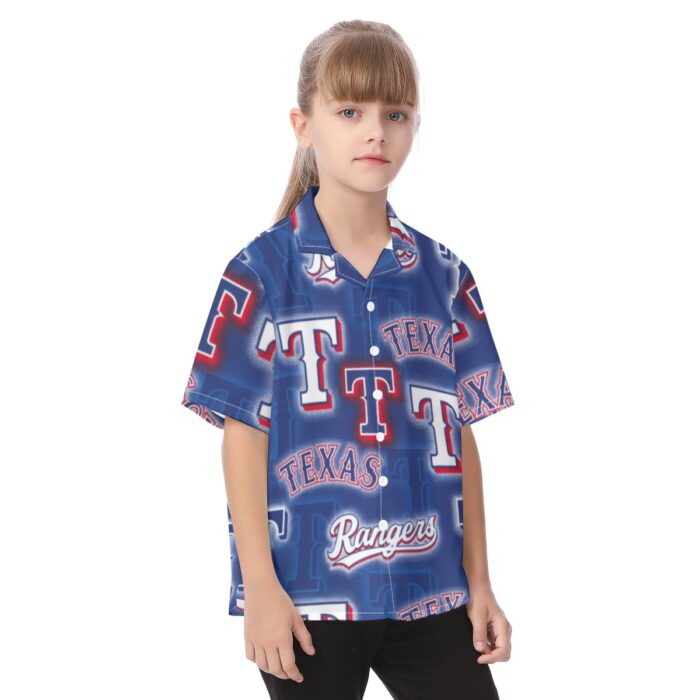 Texas Rangers Kid's Hawaiian Vacation Shirt - Image 2