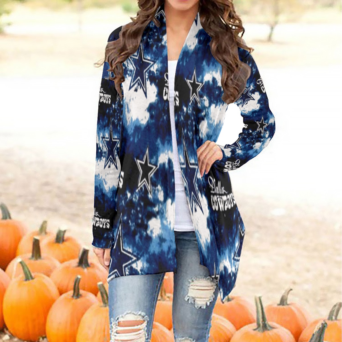 Dallas Cowboys Zubaz All-Over Print Women's Cardigan With Long Sleeve