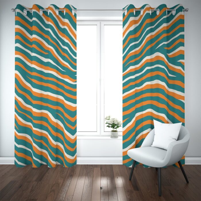 Miami Dolphins Zubaz Blackout Grommet Curtains | 265(gsm) - Image 3