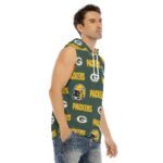 Green Bay Packers All-Over Print Men's Tank Hooded Vest - Image 4