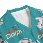 Miami Dolphins Zubaz All-Over Print Men's Faux Linen Hawaiian Shirt