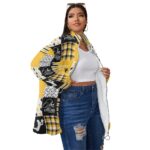 Pittsburgh Steelers All-Over Print Unisex Borg Fleece Stand-up Collar Coat With Zipper Closure(Plus Size) - Image 4