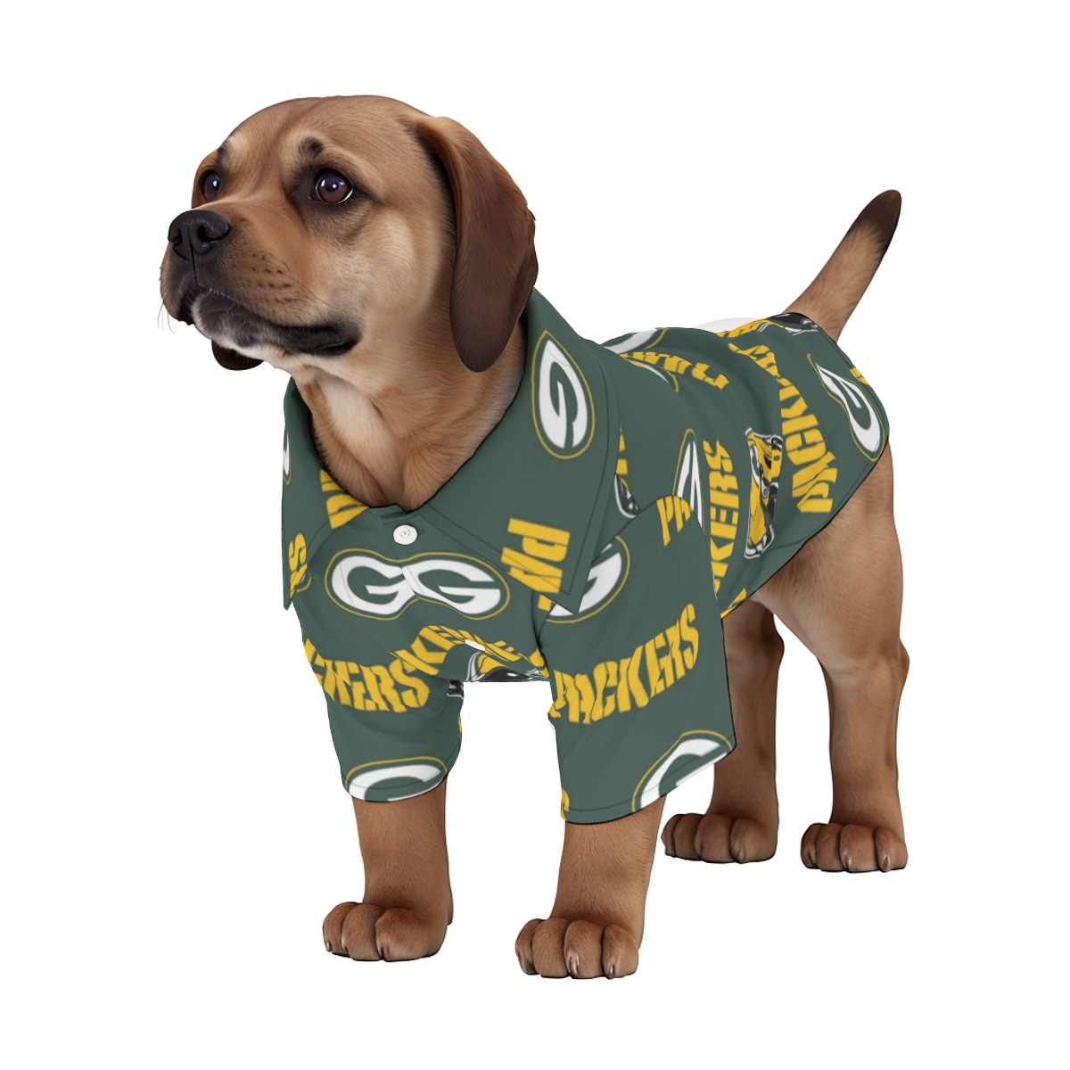 Green Bay Packers All-Over Print Pet‘s Hawaiian Shirt - Image 2