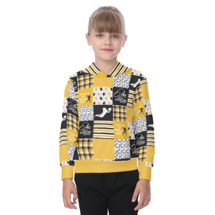 Pittsburgh Steelers Zubaz All-Over Print Oversized Kid's Hoodie - Image 4