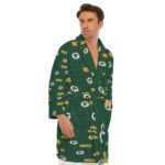 Green Bay Packers All-Over Print Men's Borg Fleece Robe - Image 4