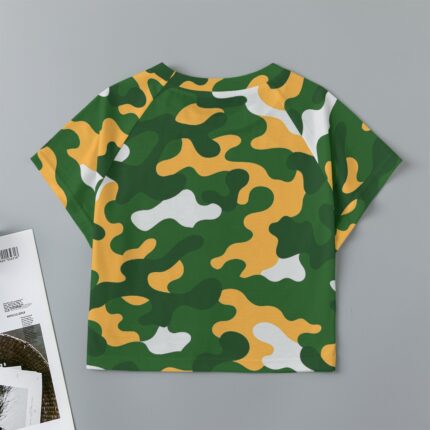 Green Bay Packers Eco-friendly All-Over Print Women's cropped Raglan T-shirt With Short Sleeve