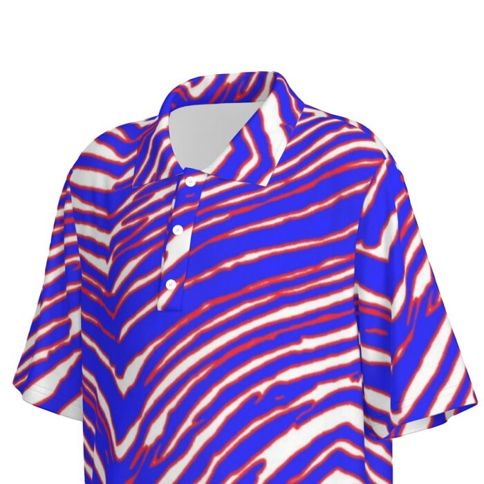 Buffalo Bills Zubaz All-Over Print Teenage Polo Collar Jersey - Image 3