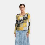 Pittsburgh Steelers All-Over Print Women's Long Sleeve T-Shirt With Slightly Flared Sleeves - Image 2