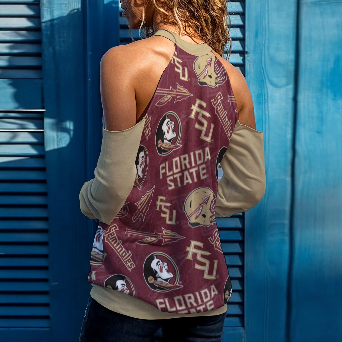 Florida State Seminoles Women's Cold Shoulder Sweatirt - Image 2
