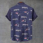 New England Patriots Stand Collar Shirt|110GSM Imitation Flax - Image 2