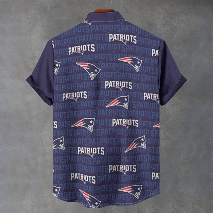 New England Patriots Stand Collar Shirt|110GSM Imitation Flax - Image 2