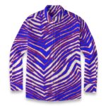 Buffalo Bills Zubaz All-Over Print Men's Casual Lapel Long Sleeve Shirt|125GSM Cotton - Image 7