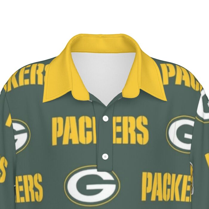 Green Bay Packers All-Over Print Teenage Polo Collar Jersey |210GSM - Image 3