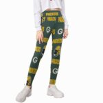 Green Bay Packers All-Over Print Kid's Leggings - Image 3
