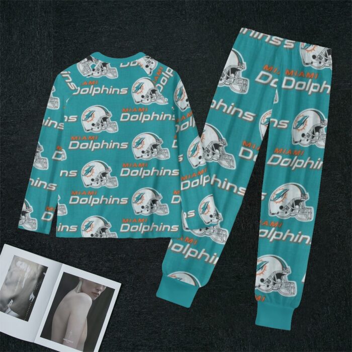 Miami Dolphins Zubaz All-Over Print Women's Sleep Pajamas - Image 3