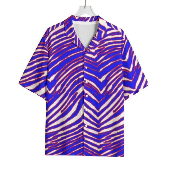 Buffalo Bills Zubaz All-Over Print Men's Hawaiian Rayon Shirt | 115GSM Rayon - Image 1