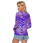 Buffalo Bills Zubaz All Over Print Women's Stretchable long Sleeve Top - Image 3