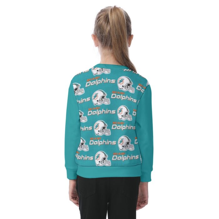 Miami Dolphins Zubaz All-Over Print Kid's Heavy Fleece Sweatshirt - Image 2