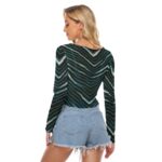 Philadelphia Eagles Zubaz All-Over Print Women's Mesh Long Sleeves T-shirt - Image 3