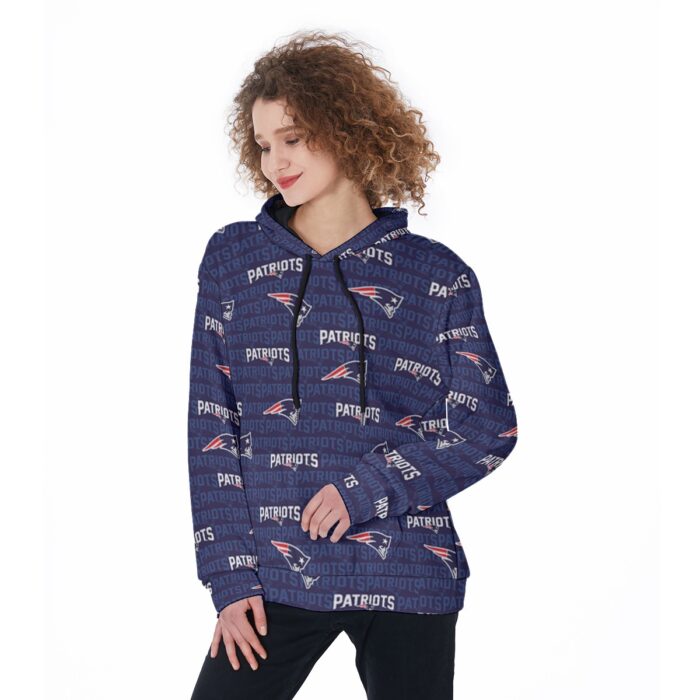 New England Patriots All-Over Print Women's Heavy Fleece Hoodie - Image 3