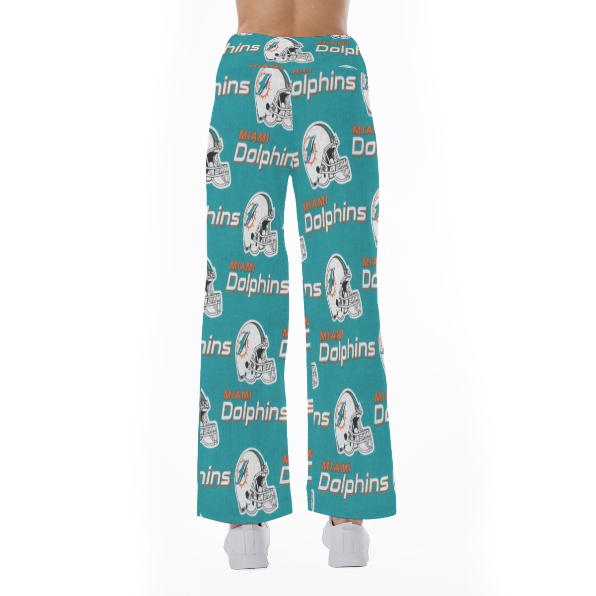 Miami Dolphins Zubaz All-Over Print Women's High-waisted Straight-leg Trousers - Image 6