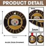 Pittsburgh Steelers Zubaz Round Christmas Ceramic Decoration Ornaments - Image 4