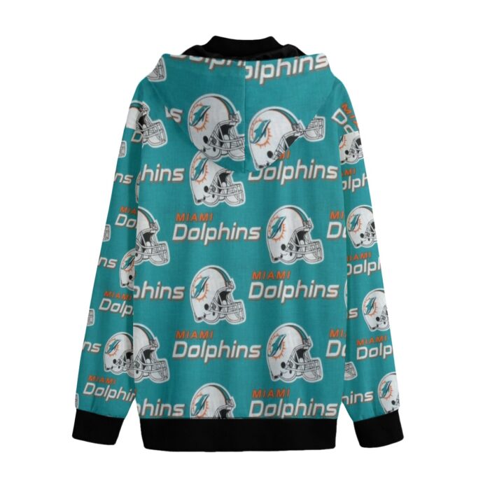 Miami Dolphins Zubaz All-Over Print Men's Varsity Jacket - Image 2