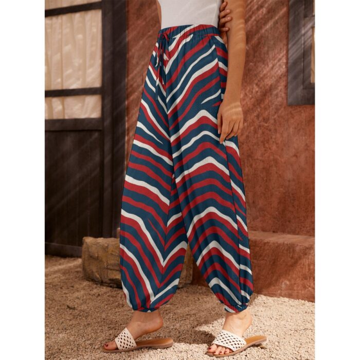 New England Patriots Zubaz All-Over Print Women's Carrot Pants with Pockets - Image 2