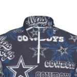 Dallas Cowboys Zubaz All-Over Print Men's Sports Collar Jersey With Long Sleeve| Interlock