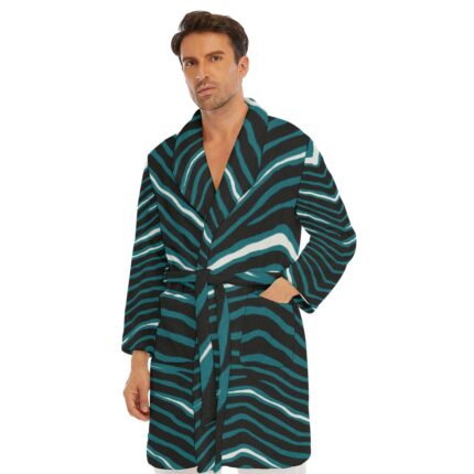 Philadelphia Eagles Zubaz All-Over Print Men's Borg Fleece Robe