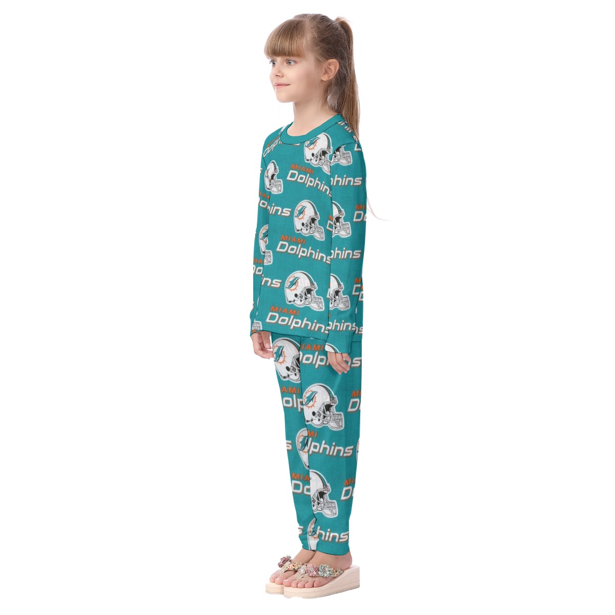 Miami Dolphins Zubaz All-Over Print Kid's Pajamas Set - Image 2