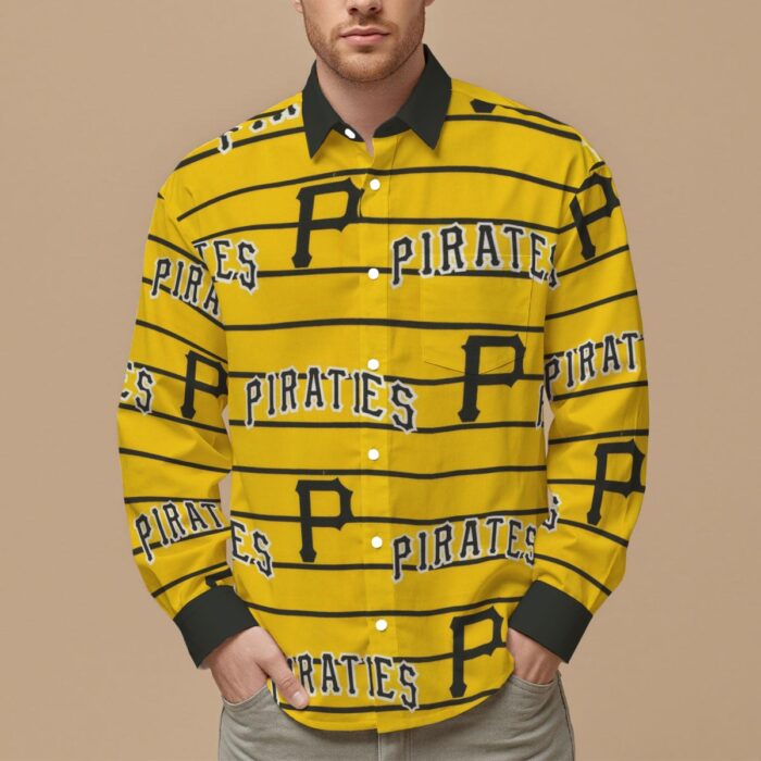 Pittsburgh Pirates Men's Slim Fit Long Sleeve Shirt - Image 1