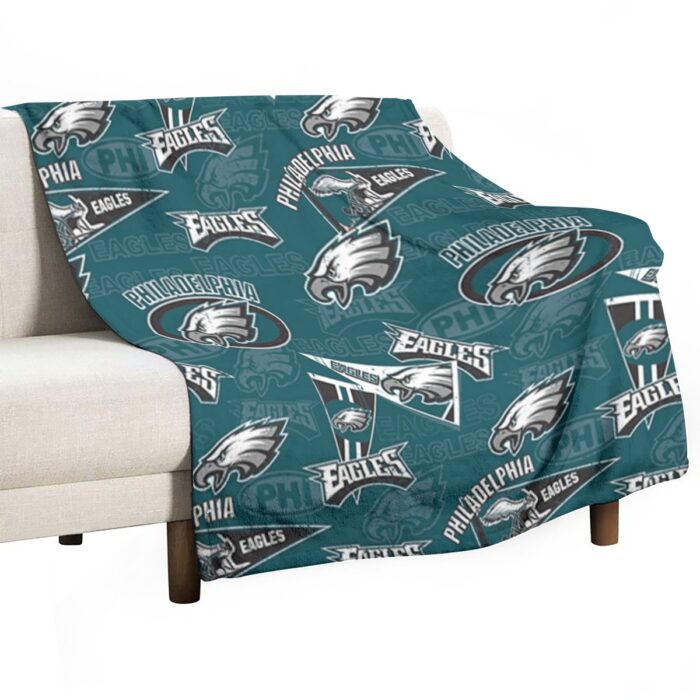 Philadelphia Eagles Zubaz Single-Side Printing Flannel Blanket - Image 1