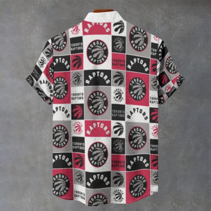 Toronto Raptors Men's Stand Collar Shirt|110GSM Imitation Flax - Image 3