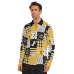 Pittsburgh Steelers Zubaz All-Over Print Men's Lapel T-shirt With Neckline Zipper Closure - Image 4