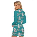 Miami Dolphins Zubaz All-Over Print Women's Zip Front Tight Dress - Image 4
