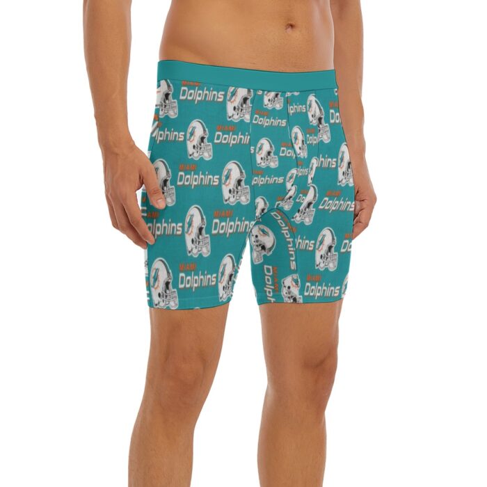 Miami Dolphins Zubaz All-Over Print Men's Long Boxer Briefs - Image 4