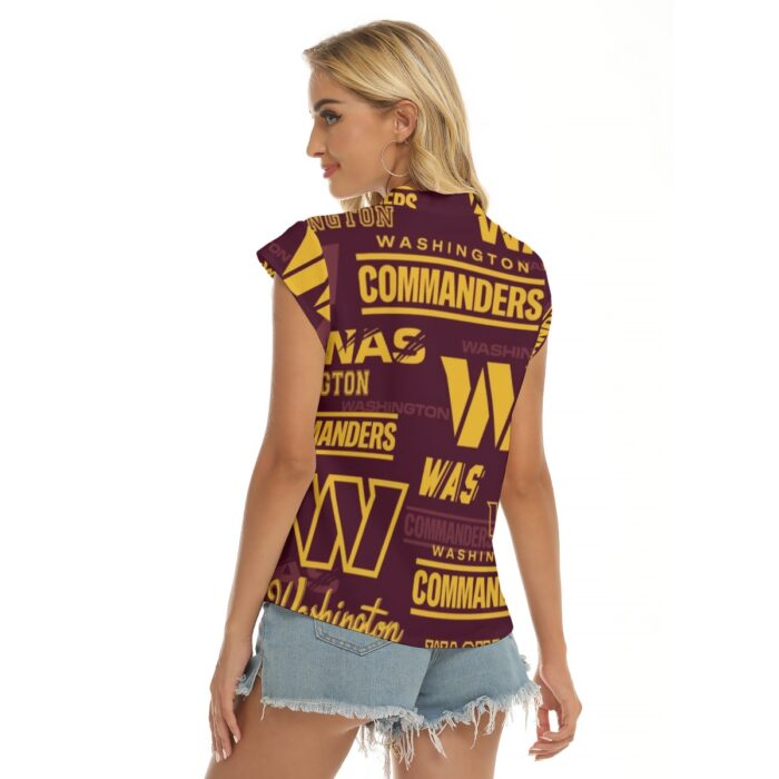 Washington Commanders Women's Stacked V-neck Short Sleeve Blouse - Image 4