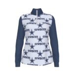 Dallas Cowboys Zubaz All-Over Print Women's Stand-up Collar T-shirt - Image 4