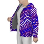 Buffalo Bills Zubaz All-Over Print Men's Sherpa Fleece Zip Up Hoodie - Image 4