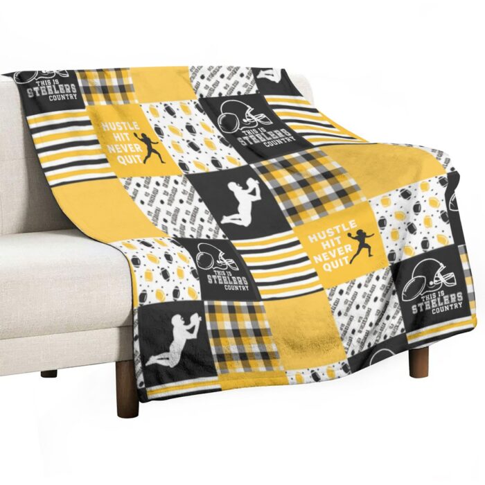 Pittsburgh Steelers Zubaz Single-Side Printing Flannel Blanket - Image 3