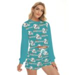 Miami Dolphins  Women's Short Sweatshirt And Pants Suit - Image 3