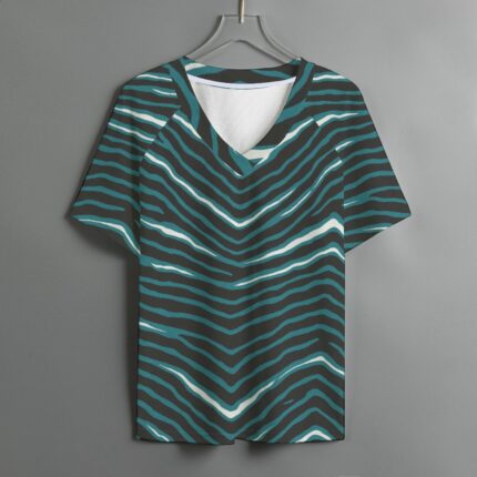Philadelphia Eagles Zubaz All-Over Print Women's V-neck T-shirt With Short Sleeve