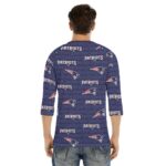 New England Patriots Zubaz All-Over Print Men's Bracelet Sleeve T-shirt With Button Closure - Image 2