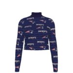 New England Patriots Zubaz Eco-Friendly All-Over Print Women's Turtleneck T-shirt With Long Sleeve - Image 3