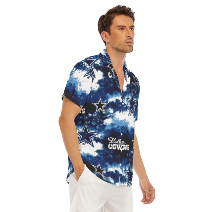 Dallas Cowboys Zubaz All-Over Print Men's Deep V-neck Short Sleeve T-shirt - Image 2