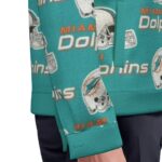 Miami Dolphins Zubaz All-Over Print Unisex Lapel Jacket | 245GSM Cotton - Image 2