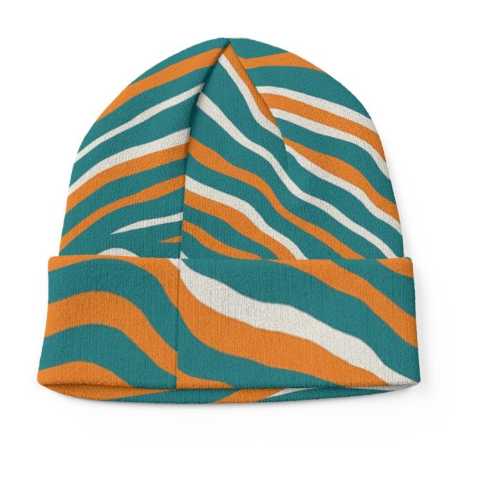 Miami Dolphins Zubaz All-Over Print Knitted Hat - Image 3