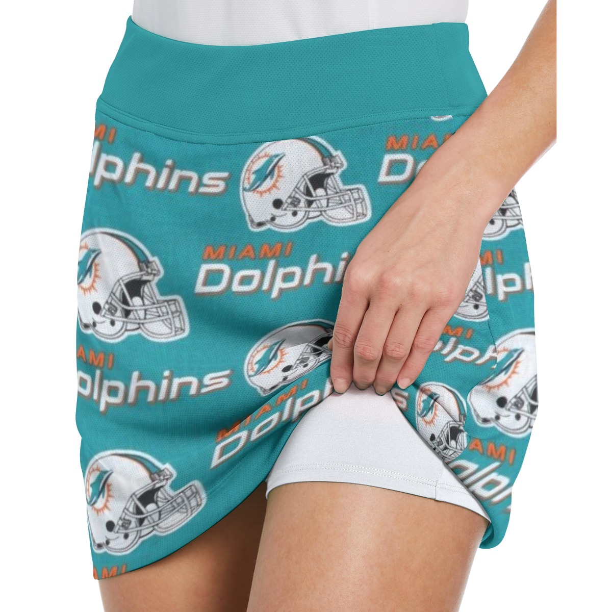 Miami Dolphins Zubaz All-Over Print Women's Middle-Waisted Skorts - Image 2