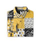 Pittsburgh Steelers All-Over Print Men's Casual Lapel Long Sleeve Shirt|125GSM Cotton - Image 2